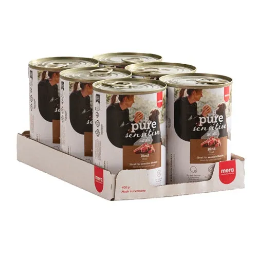 Mera Pure Sensitive våtfôr hund 6-pack storfekjøtt