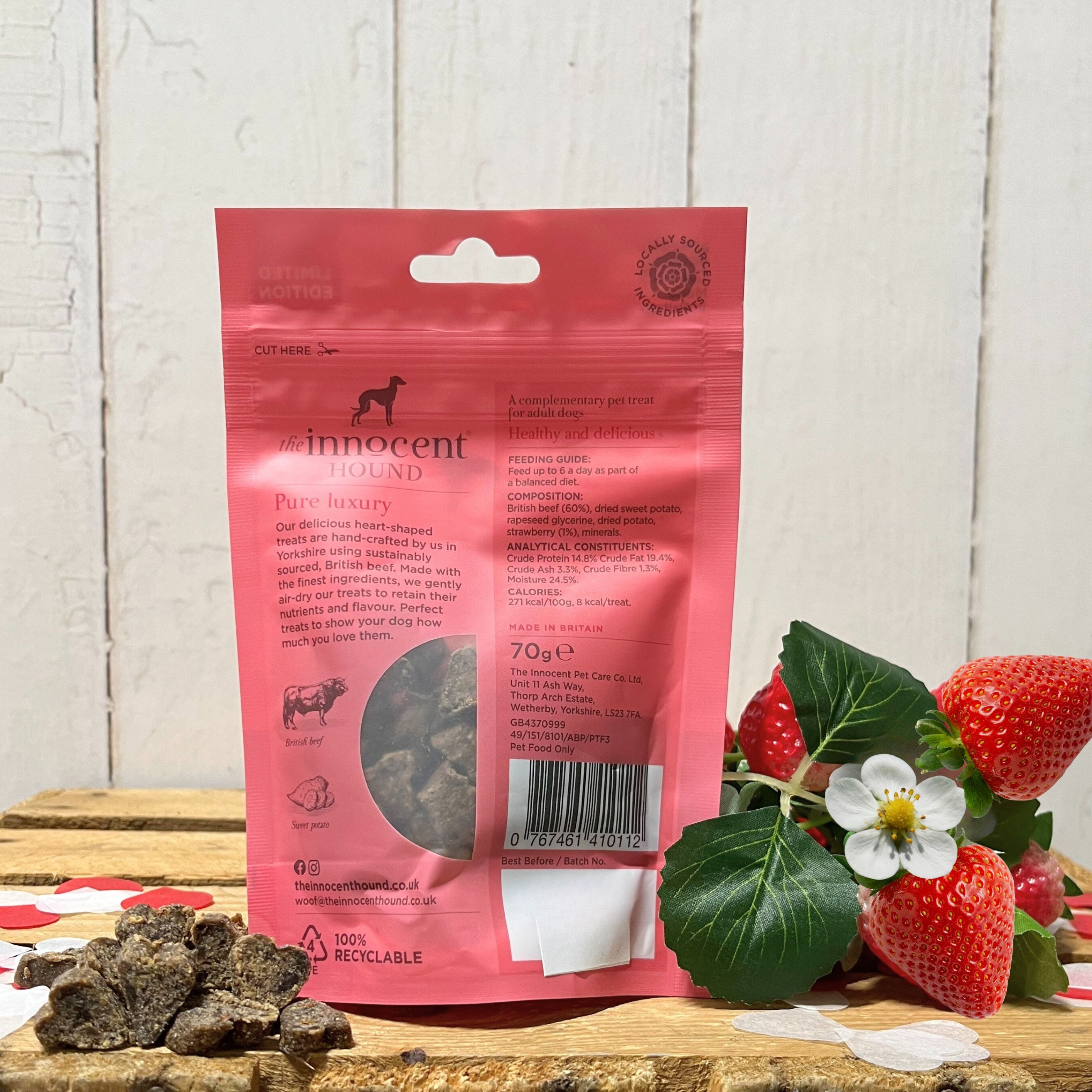 The Innocent Hound Strawberry Crush hundegodbiter 70g biff
