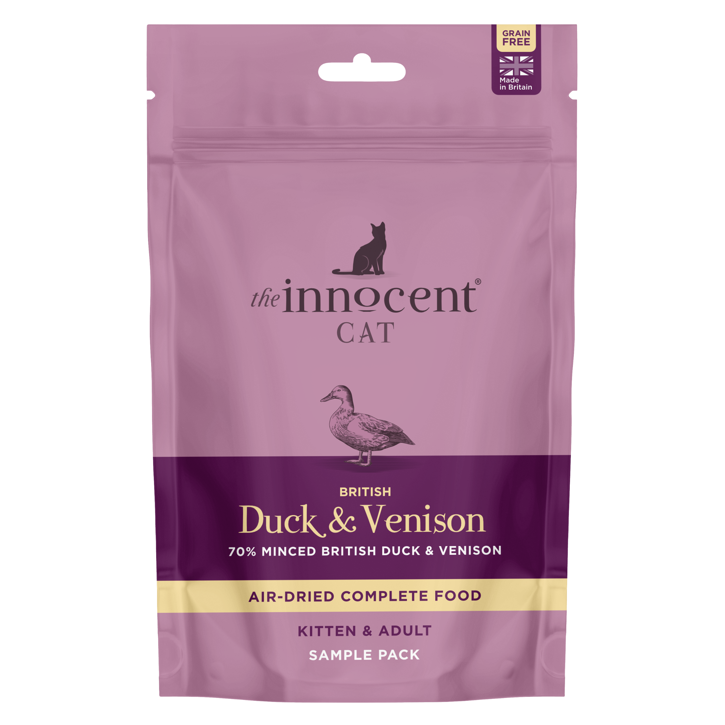 The Innocent Hound Air-Dried kattefôr prøve 100g and/vilt