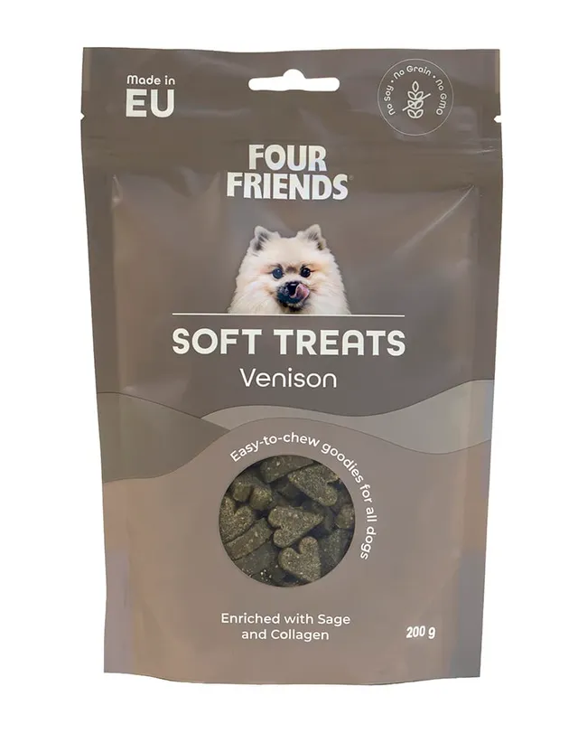 Four Friends Soft Treats hundegodbiter hjort myke
