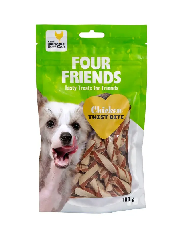 Four Friends Chicken Twist Bite hundesnack kylling