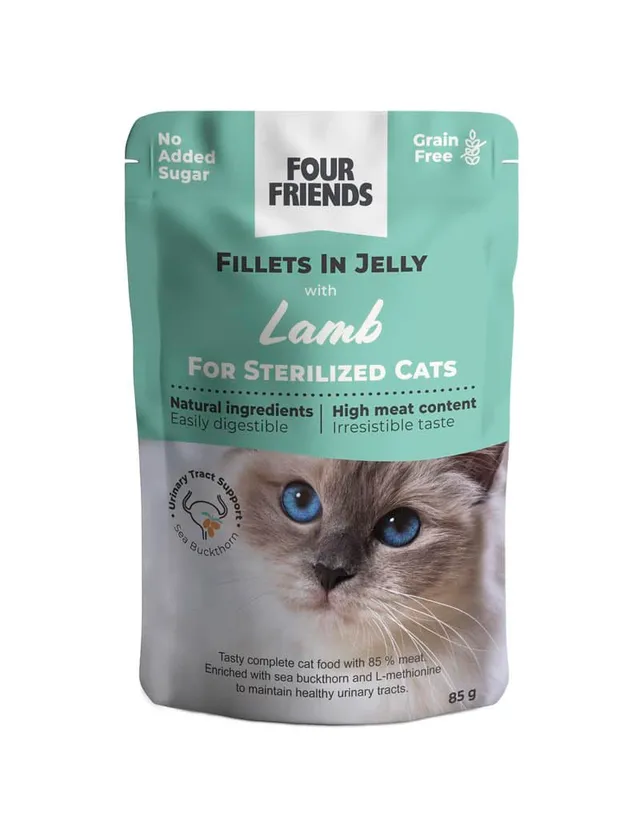 Four Friends Sterilized Fillets kattemat lam i gelé sterilised