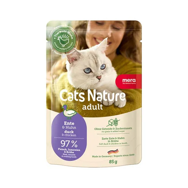 Mera Cats Nature Adult Duck våtfôr 12x85 g kornfri