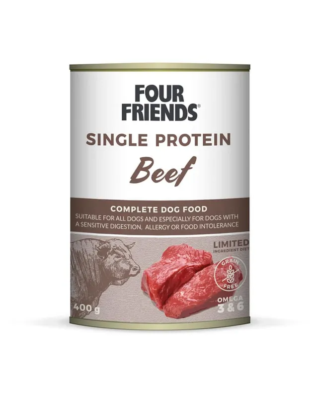 Four Friends Single Protein Beef våtfôr storfekjøtt ett protein
