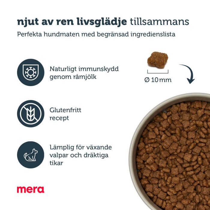 Mera pure sensitive Puppy kalkun & ris tørrfôr 1 kg glutenfritt