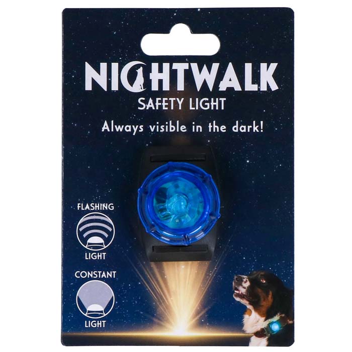 Mera Nightwalk LED-lampe til hundehalsbånd blå synlig 200 m
