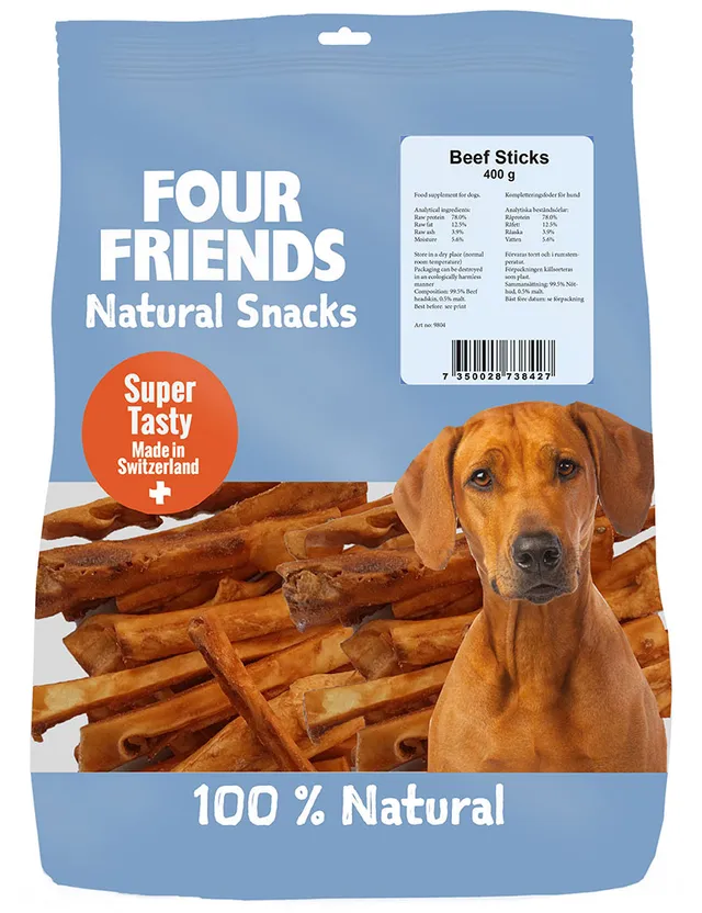 Four Friends Natural Snacks Beef Stick hundesnacks okse