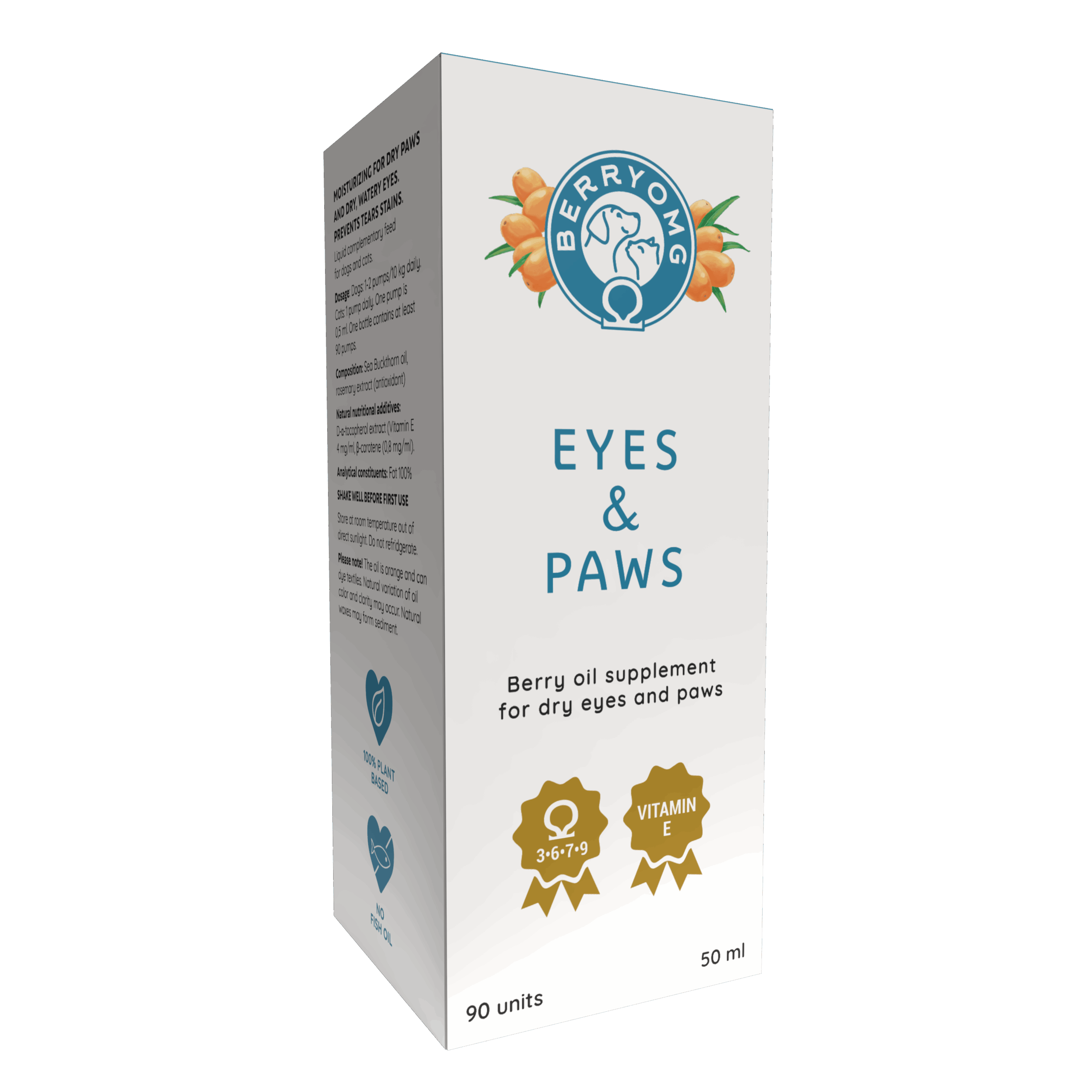 BERRYOMG Eyes & Paws flytende tilskudd 50ml tindvedolje