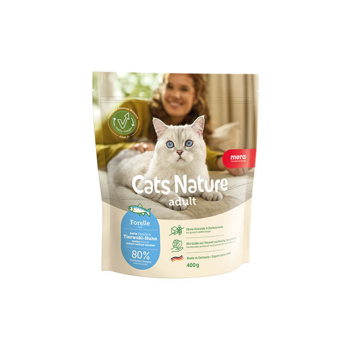 Mera Cats Nature Adult Trout tørrfôr 400 g kornfri