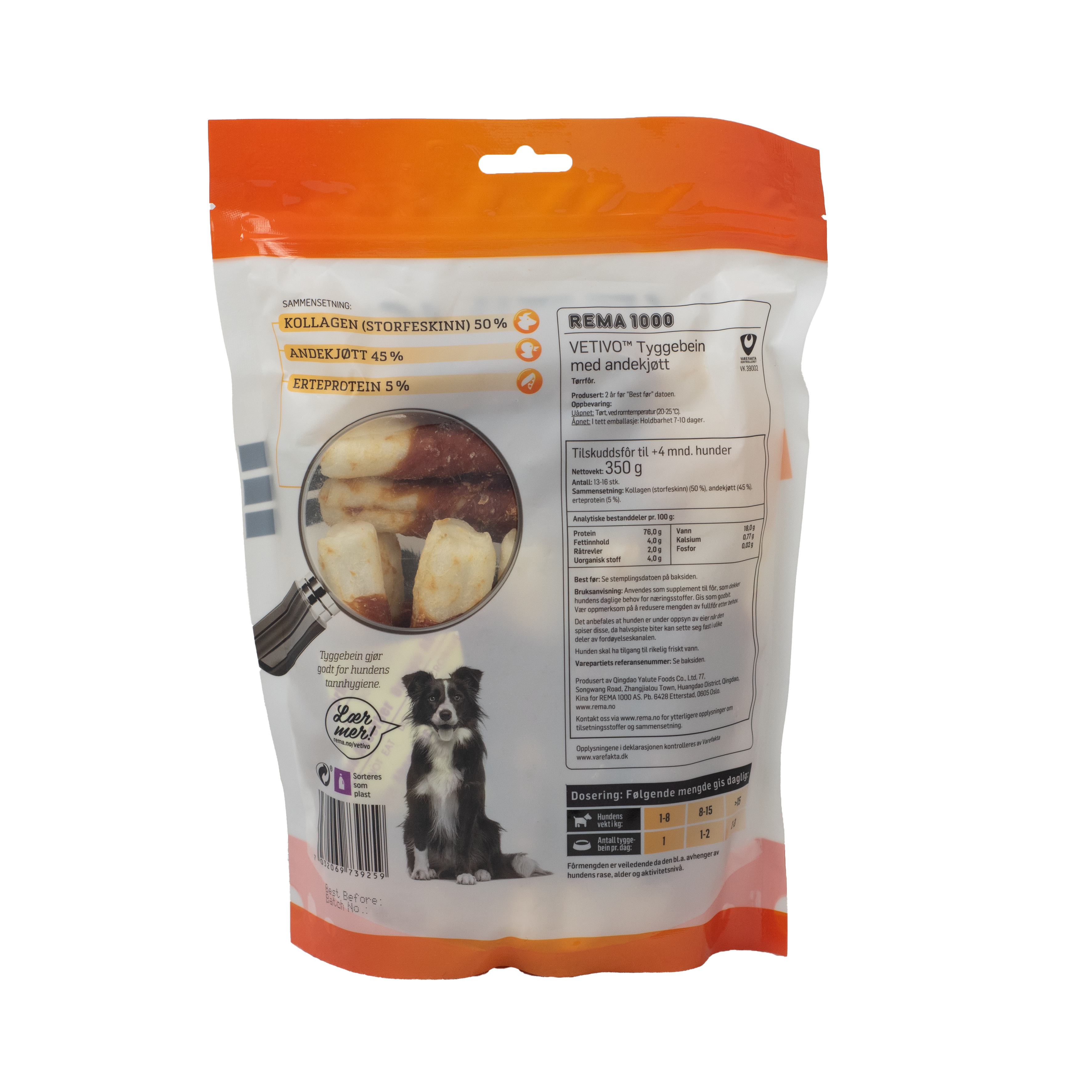 Vetivo tyggebein and hund 350 g snacks