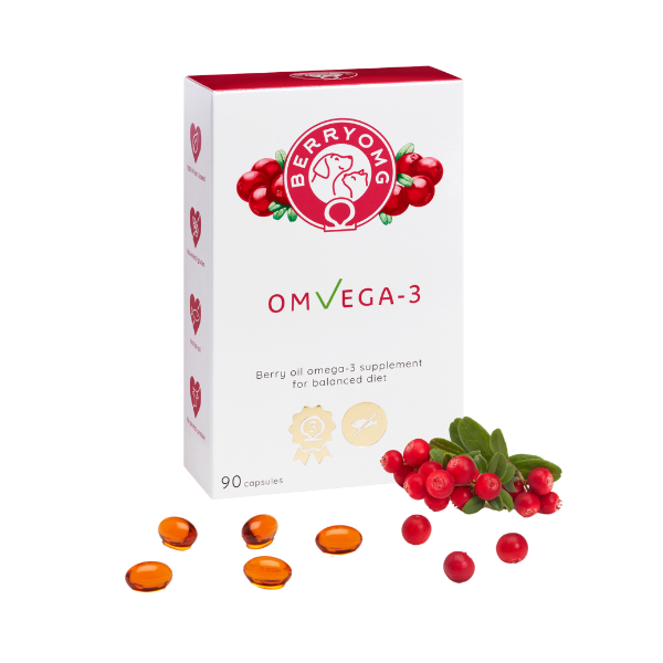 BERRYOMG OMvEGA-3 omega-3 kapsler 90 stk fiskeoljefri