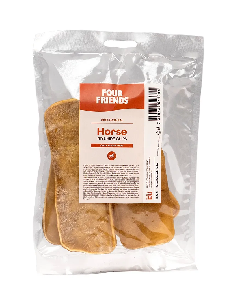 Four Friends Horse Rawhide Chips tyggebiter hest