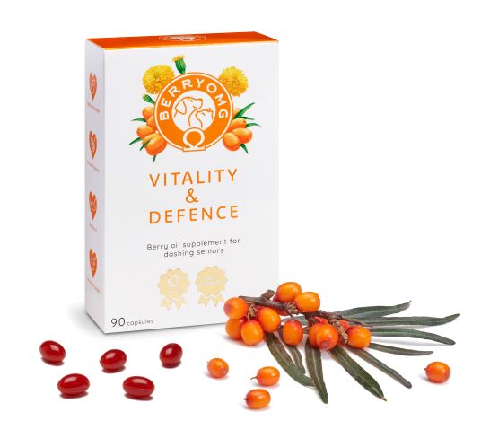BERRYOMG Vitality Defence OMvEGA-3 Silk Shine tilskudd gavesett 3-pakn
