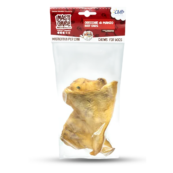 Cliffi Beef Ears hundegodbit 90 g tørket okseøre