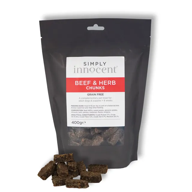 Simply Innocent Beef Herb Chunks hundegodbiter 400g storfekjøtt