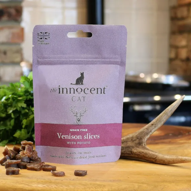The Innocent Cat Venison Slices kattegodbiter 70g kornfri