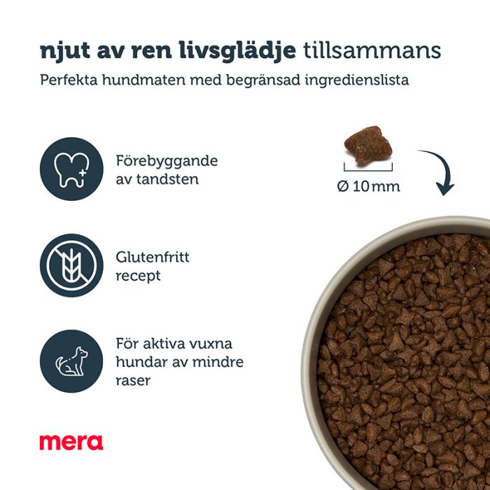 Mera Pure Sensitive Mini Kalkun tørrfôr 1 kg små kuler