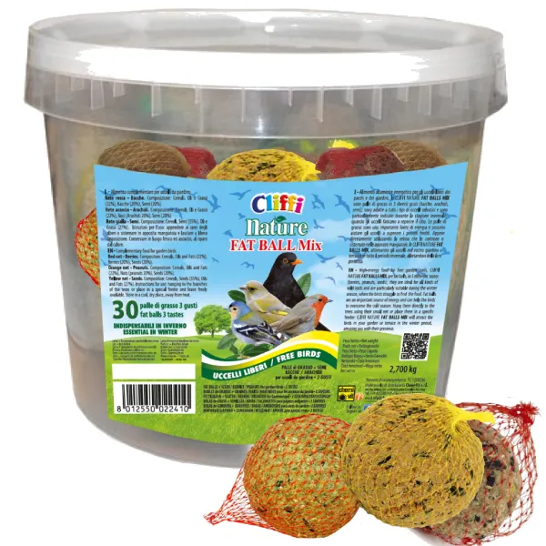 Cliffi Nature Fat Ball Mix meiseboller 2,7 kg 30 stk villfugl