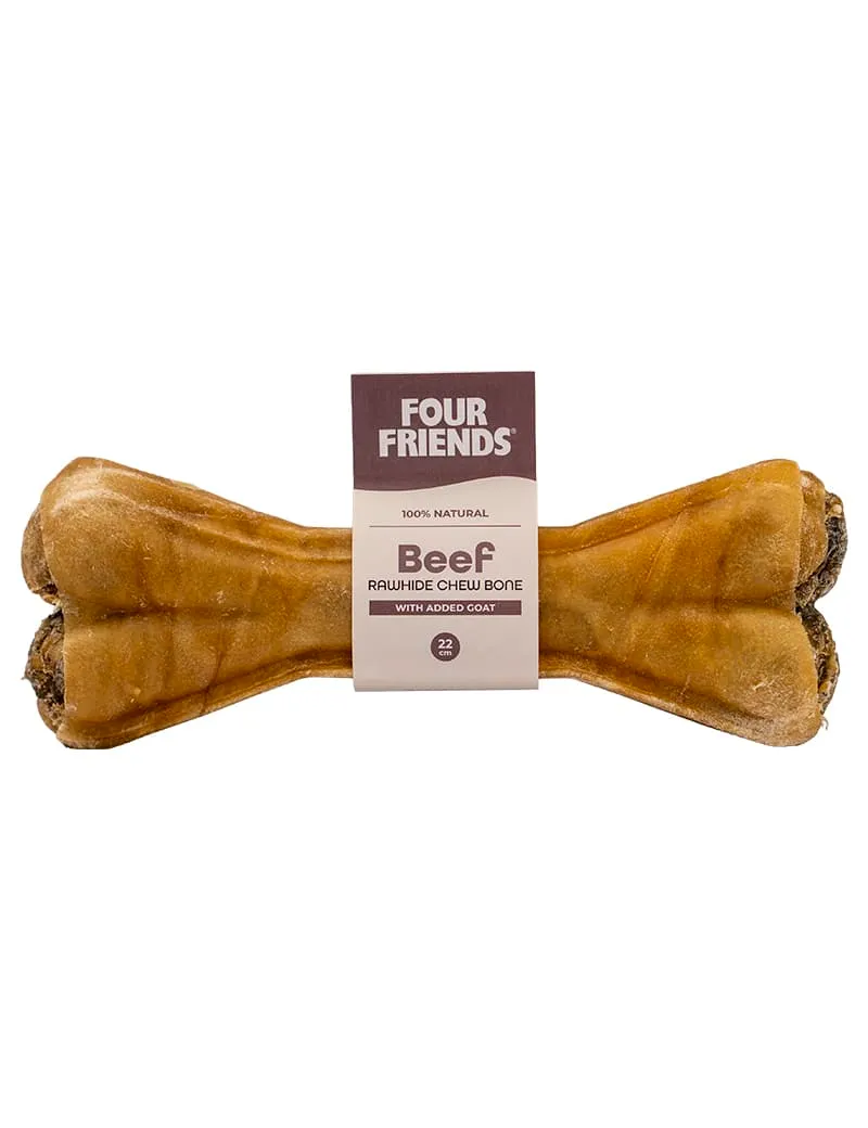 Four Friends Beef Rawhide Chew Bone Goat tyggebein råhud