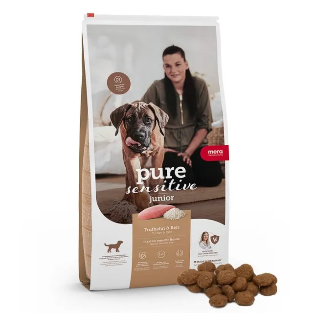 Mera Pure Sensitive Junior tørrfôr valp 1 kg kalkun
