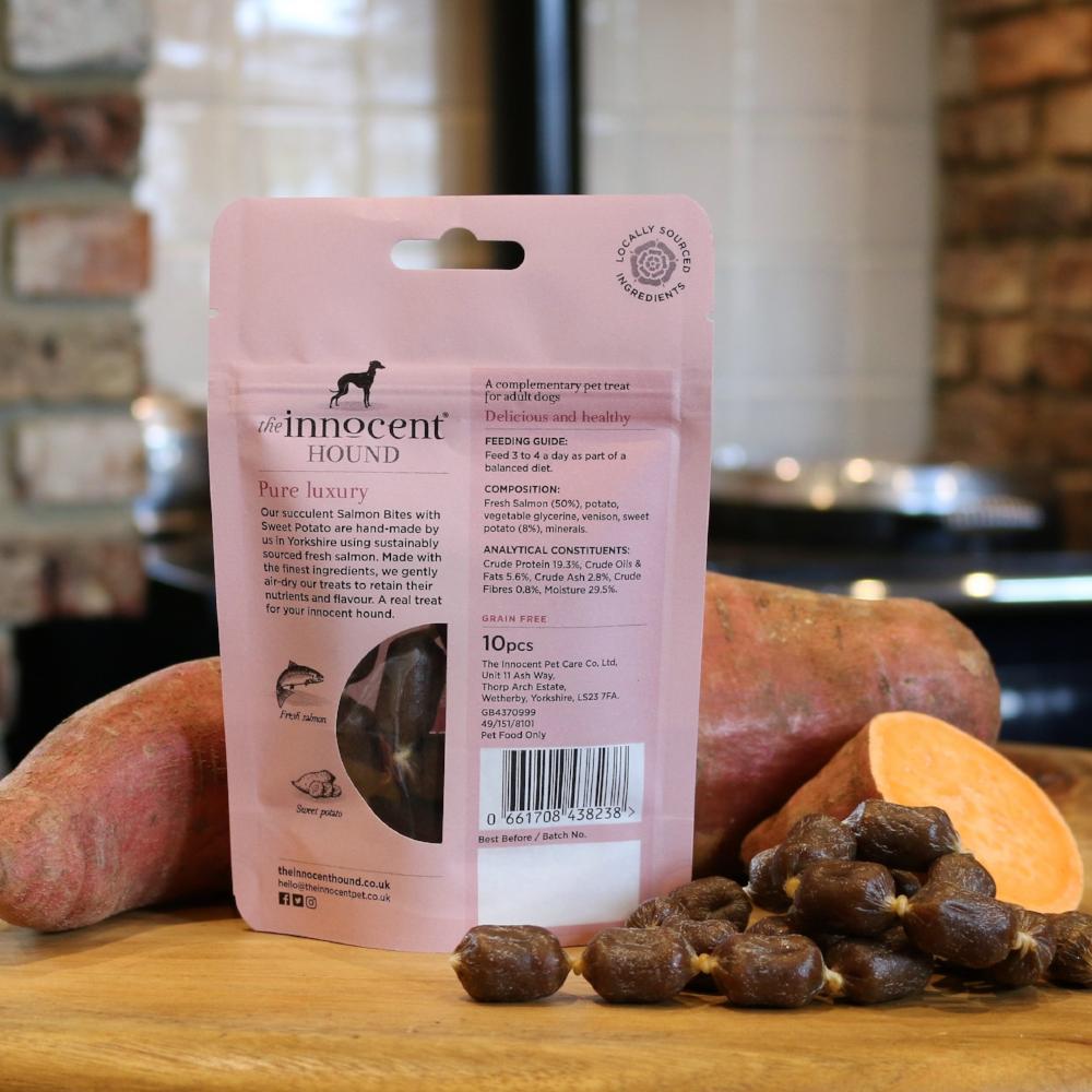 The Innocent Hound Salmon Bites hundegodbiter 10 stk laks