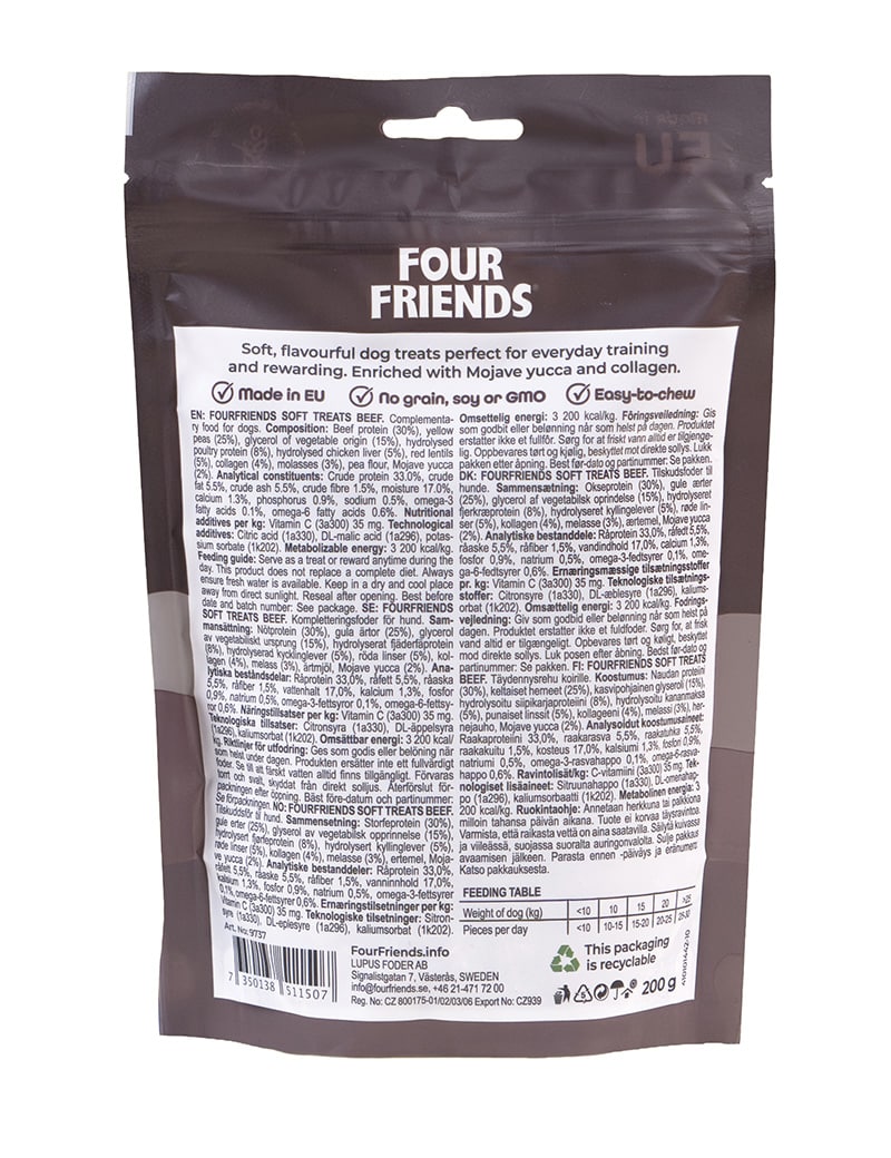 Four Friends Soft Treats Beef godbiter storfe myke