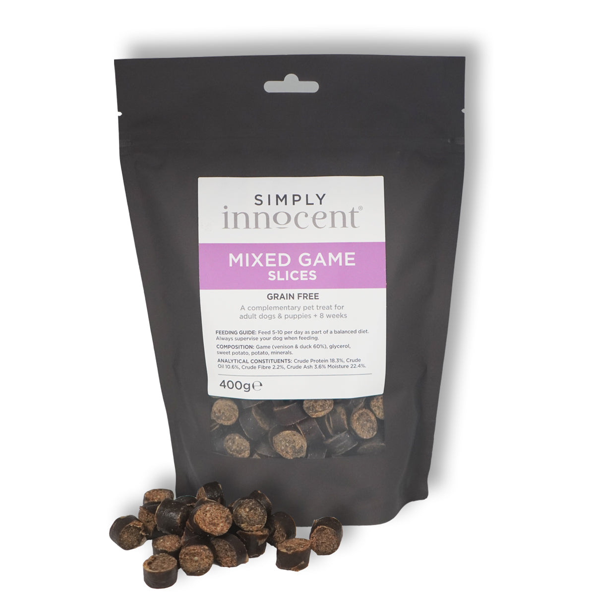 Simply Innocent Mixed Game Slices hundegodbiter 400g vilt