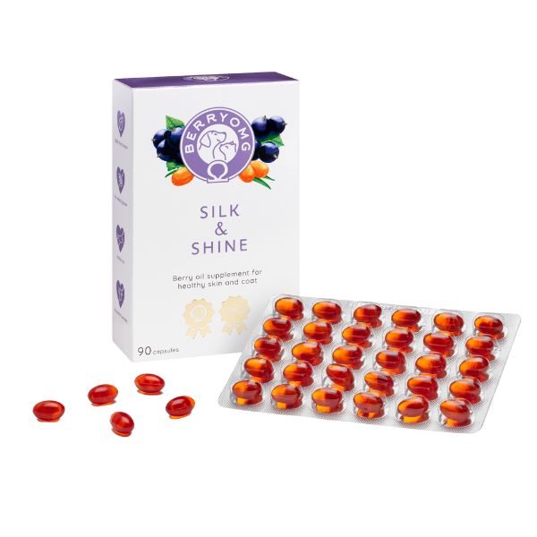 BERRYOMG Silk & Shine kapsler hund katt 90 stk blank pels