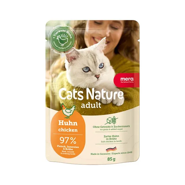Mera Cats Nature adult Chicken våtfôr 12x85 g kylling