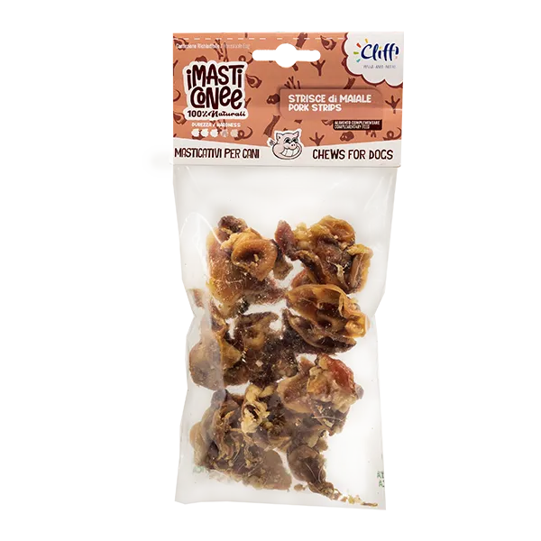 Cliffi Pig Ear Strips hundegodbiter 200 g av svin