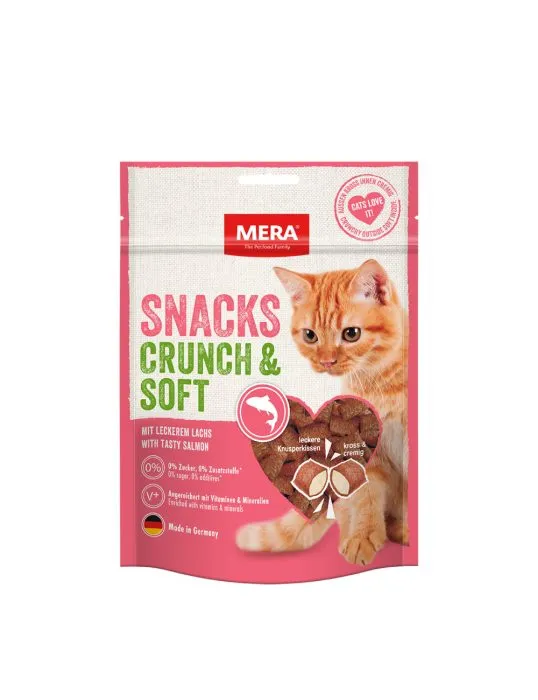 Mera Crunch & Soft kattgodis laks 200 g lavkalori