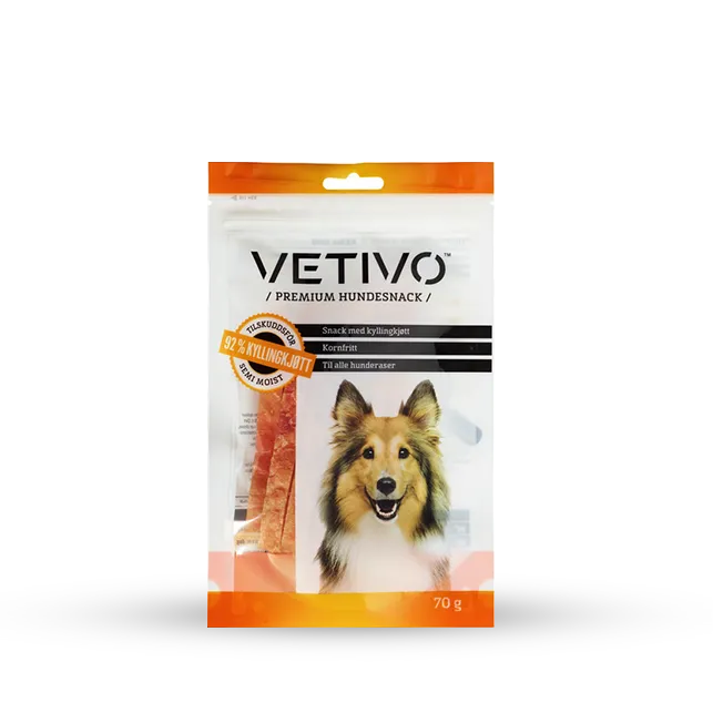 VETIVO Premium snacks med kylling til hund 70 g 92%