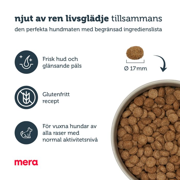 Mera pure sensitive Adult kalkun/ris tørrfôr 1 kg mild